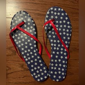 LC Lauren Conrad Size 7 Patriotic Flip Flops